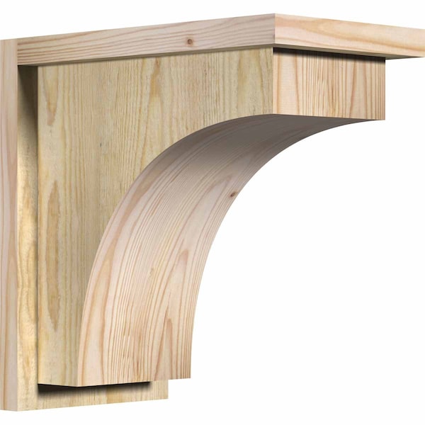 Ekena Millwork Huntington Rough Sawn Corbel w/Backplate, Douglas Fir, 8"W x 14"D x 14"H COR08X14X14HUN01RDF - main